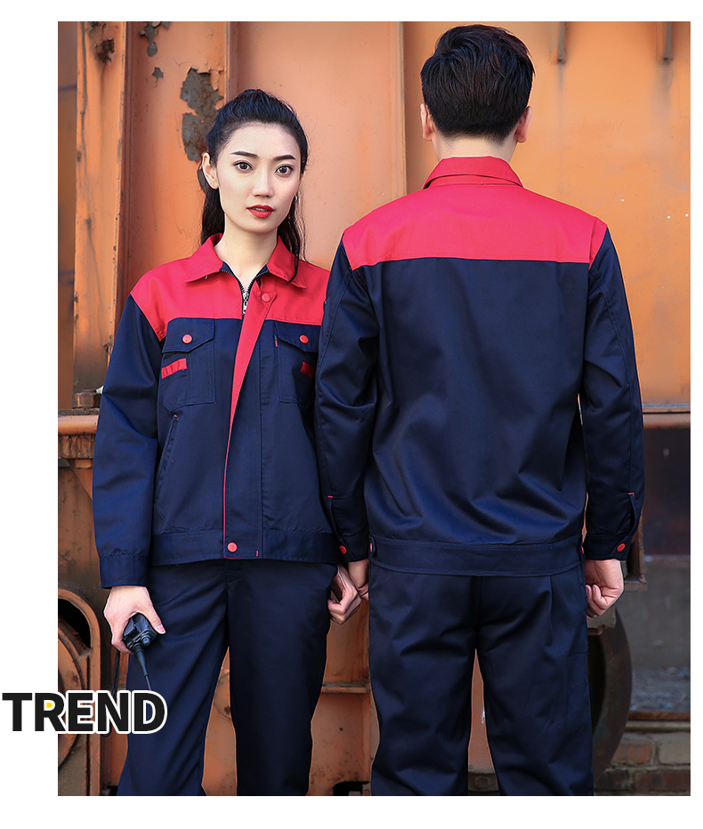 Mùa thu và mùa đông mùa xuân áo dài tay phù hợp với nam giới dịch vụ sửa chữa tự động nhà máy xưởng mặc công nhân xưởng thêu tùy chỉnh lao động quần áo đồ bộ nam cao tuổi