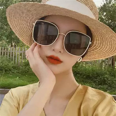 2021 new summer seaside travel white frame polarized sunglasses female fashion senior sense sunglasses anti-UV
