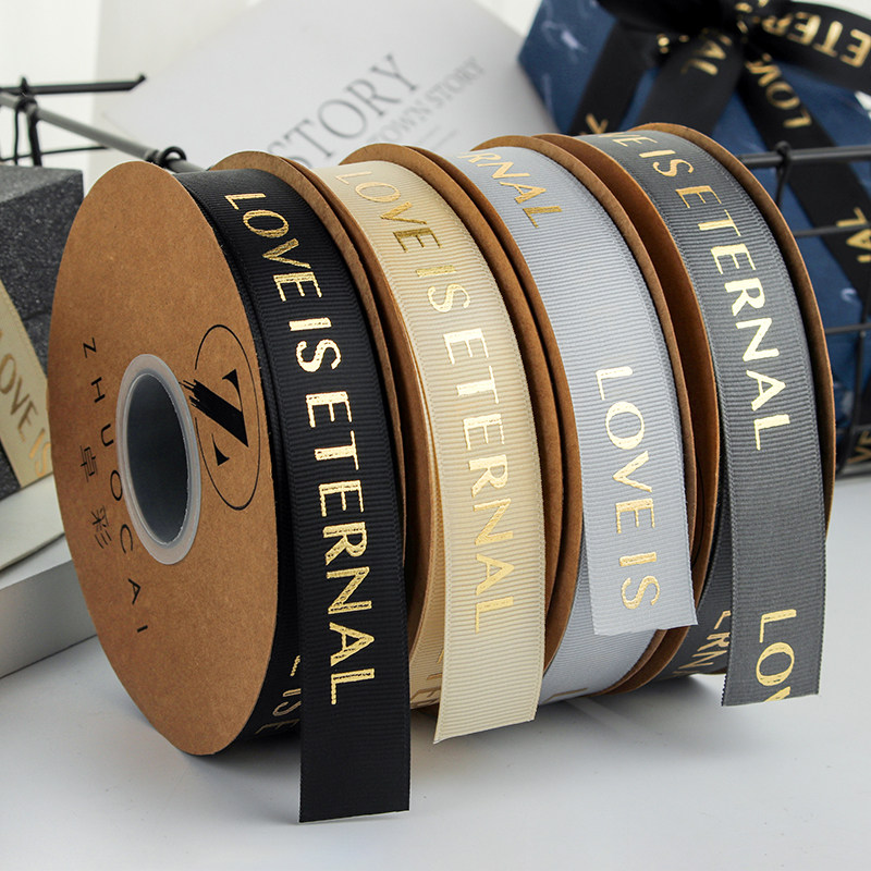 Zhuocai bronzed gold ribbon with DIY gift decoration with fresh flower gift color with satin ribbon rotattoo cake packing belt