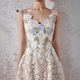 Niche designer new heavy industry lace embroidery flower sexy dress big swing hollow lace suspender skirt