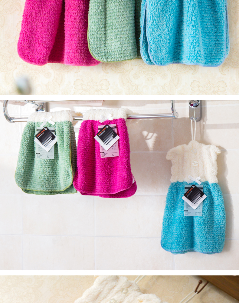 Đa dạng nhà ở Cashmere khăn trẻ em trong gia đình dễ thương công chúa chiếc váy treo phòng tắm nhà bếp rửa khăn thấm - Khăn tắm / áo choàng tắm khăn xô tắm