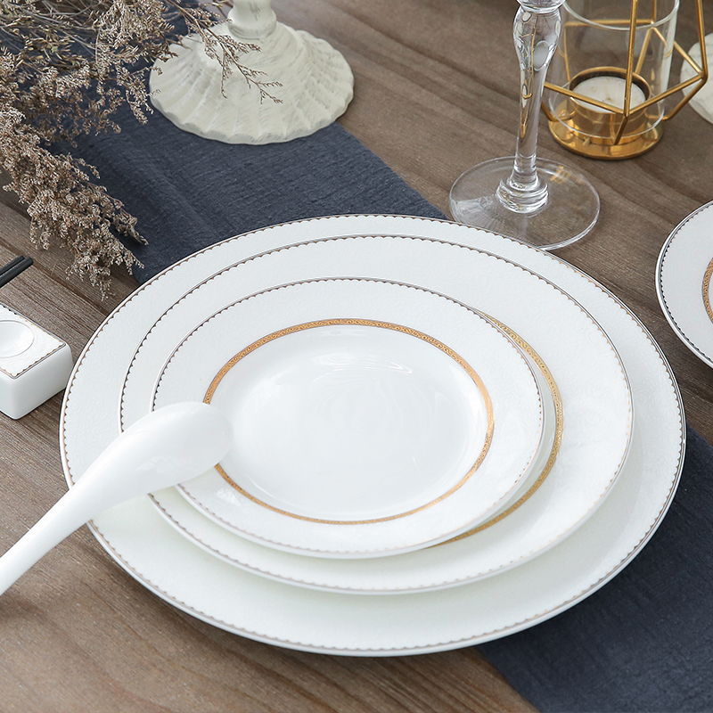 Tangshan etc. Counties high - grade ipads China tableware dishes suit household Nordic contracted ipads bowls plates 4 doses of combination