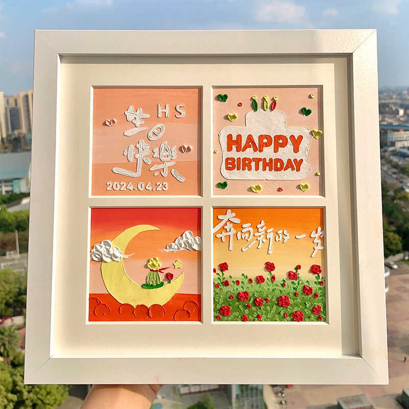 Birthday Gifts for Male and Female Friends and Besties LAOSHU Handmade DIY Oil Pastel Paintings Niche High-End Finished Products