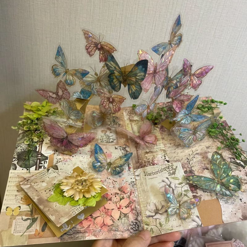 Xiaohongshu Same Style Gilt Butterfly Pop-Up Book Full Set of Materials for DIY Handmade Gift for Best Friend or Girlfriend Xiaohongshu Same Style Gilt Butterfly Pop-Up Book Full Set of Materials for DIY Handmade Gift for Best Friend or Girlfriend