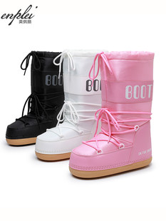 Кукольный в этом же моделье сеть красный 2025 зима катание на лыжах космическое пространство Ботинок мода круглый трубка женщина снег сапоги сгущаться луна кроссовки