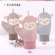 Cartoon glove-shaped rubbing bath towel female cute Korean version of the girl raw fine sand yarn painless not painful strong rubbing mud