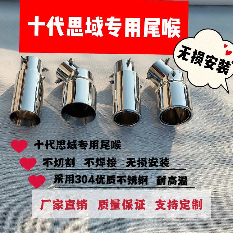 Suitable for 16-20 Honda Shidai Domain Stainless Steel Tailpipe Thickened Exhaust Pipe Retrofit Decorative Exhaust Hood
