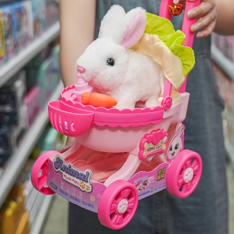 Children's Electric Bunny Plush Toy Girl Pet White Rabbit Doll Girl Birthday Gift Baby