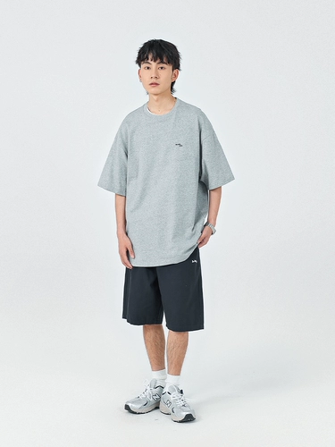 Однотонная японская базовая футболка для отдыха, круглый воротник