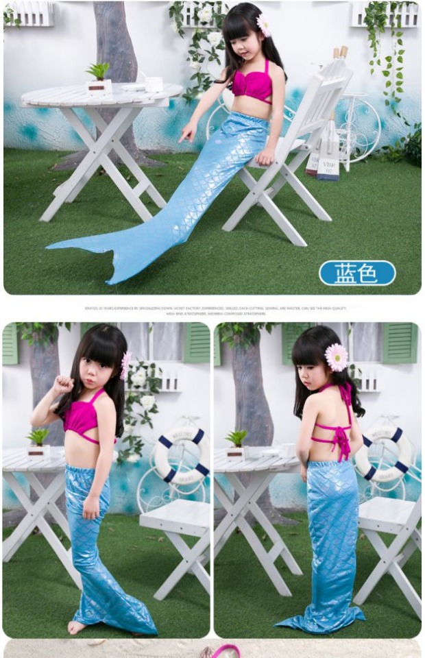 Công chúa nàng tiên cá váy công chúa váy đuôi váy bikini chia áo tắm phù hợp với quần áo cô gái quần áo trẻ em