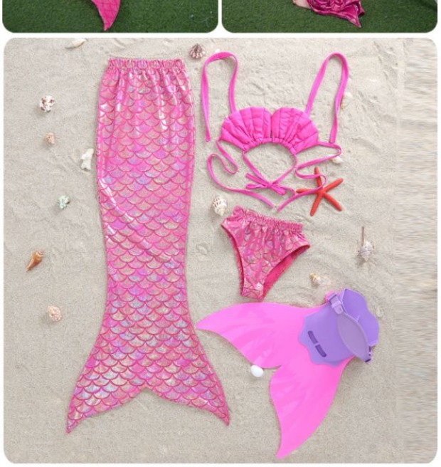Công chúa nàng tiên cá váy công chúa váy đuôi váy bikini chia áo tắm phù hợp với quần áo cô gái quần áo trẻ em