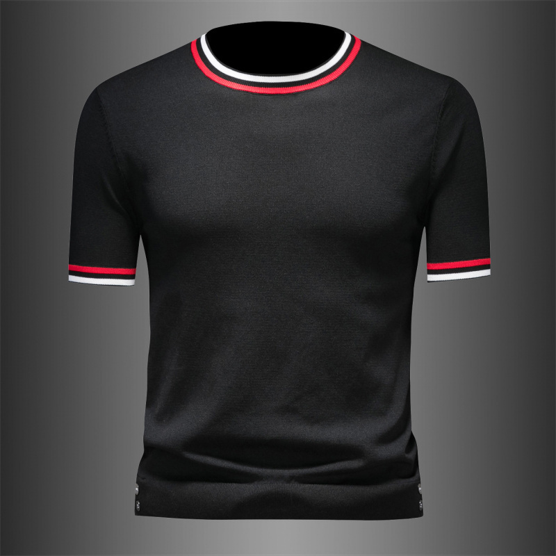 Marvel Venom Knitted Ice Silk Round Neck T-Shirt Men's Summer New Style Half-Sleeve Fashion Slim Fit Short-Sleeve Casual Sweater
