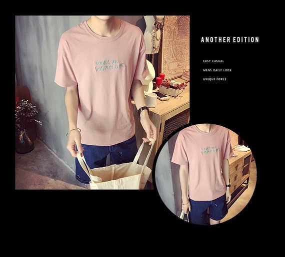 Mùa hè mới cotton gió nam áo thun nửa tay học sinh nhỏ áo sơ mi tươi nửa áo thun ngắn tay xu hướng quần áo nam Áo thun nam Hàn Quốc