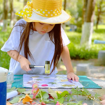 Plant rubbing material bandage and dyeing diy handmade childrens kindergarten spring flowers and grass rubbing cloth printing dye tools