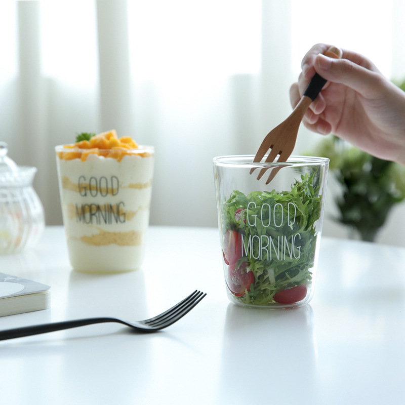 Japanese ins same good morning cup glass cup fruit hot pot dipping sauce metal filter electronics