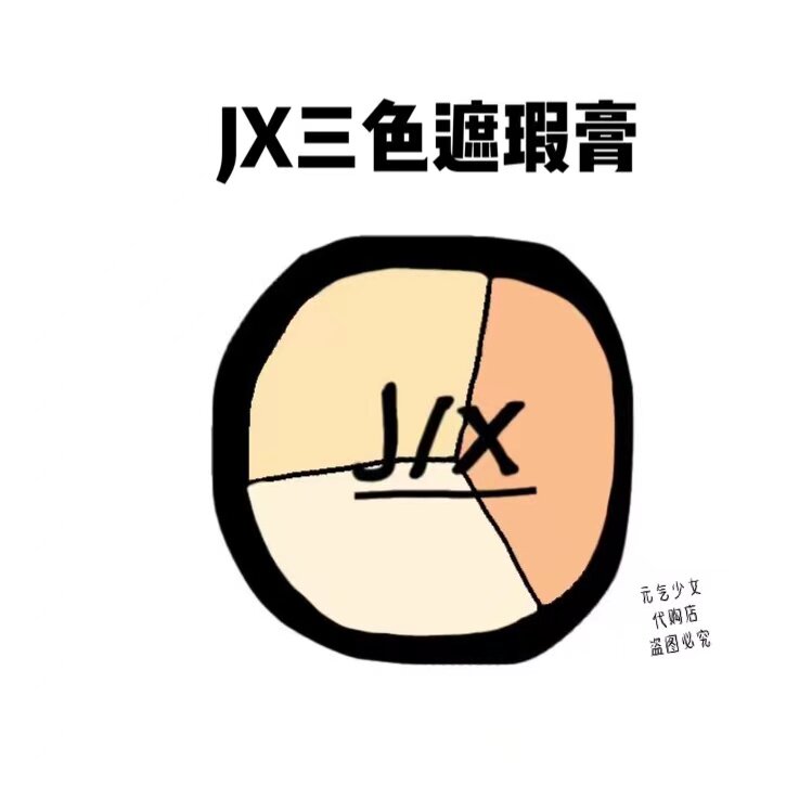 JIX JX Tri-color Concealer Concealer Plate Acne Print Dark Circles Invisible Pores Modified Skin Tone
