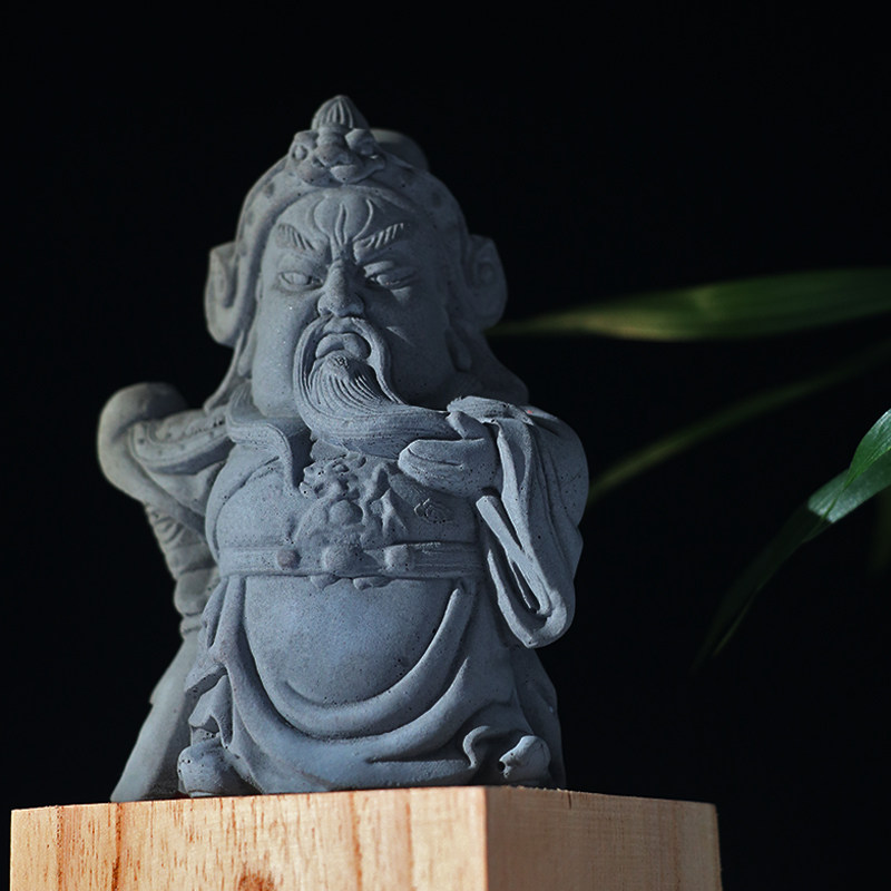Guochao Guan Yu cement sculpture micro-landscape fish tank landscaping decoration tea pet model house soft decoration town house home decoration - Taobao