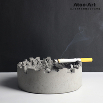 Industrial style personality clear water concrete homestay coffee shop ashtray bomb pit cement ashtray creative decoration