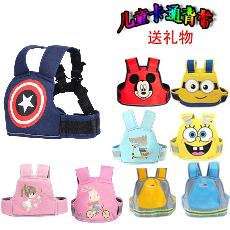 Children's motorcycle seat belt baby strap electric car child strap adjustable anti-fall belt fixed belt breathable