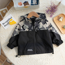 Boy coat in spring and autumn in spring clothing childrens plaid camouflan submachine clothing male baby boy big boy slim fit