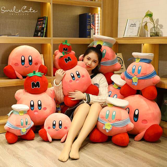 Japanese Sc Kirby Pillow Plush Toy Chef Kirby Stuffed Cartoon Doll Birthday Gift