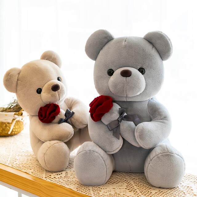 Hong Kong Sc Creative Couple Teddy Bear Doll Valentine's Day Rose Bear Plush Toy Doll Birthday Gift