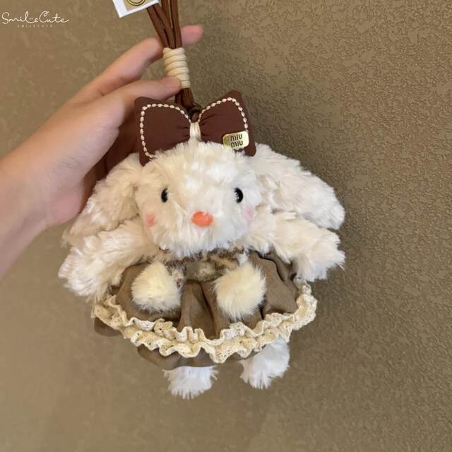 Hong Kong Sc Cute Lop-Eared Rabbit Plush Toy Keychain Bag Pendant Cartoon Gift