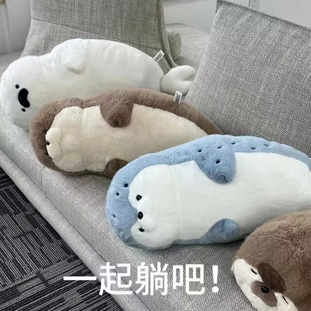 Japanese St Sea Otter Plush Toy Cute Bed Companion Sleeping Sea Otter Doll Super Soft Pillow Doll Sleeping Pillow