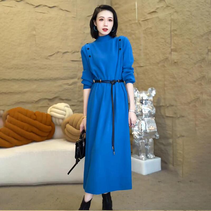 New Autumn and Winter Knitted Wool Sweater Mid-Length Over-The-Knee Dress for Women, High-End Loose Fit, Paired with Coat and Sweater Dress New Autumn and Winter Knitted Wool Sweater Mid-Length Over-The-Knee Dress for Women, High-End Loose Fit, Paired with Coat and Sweater Dress