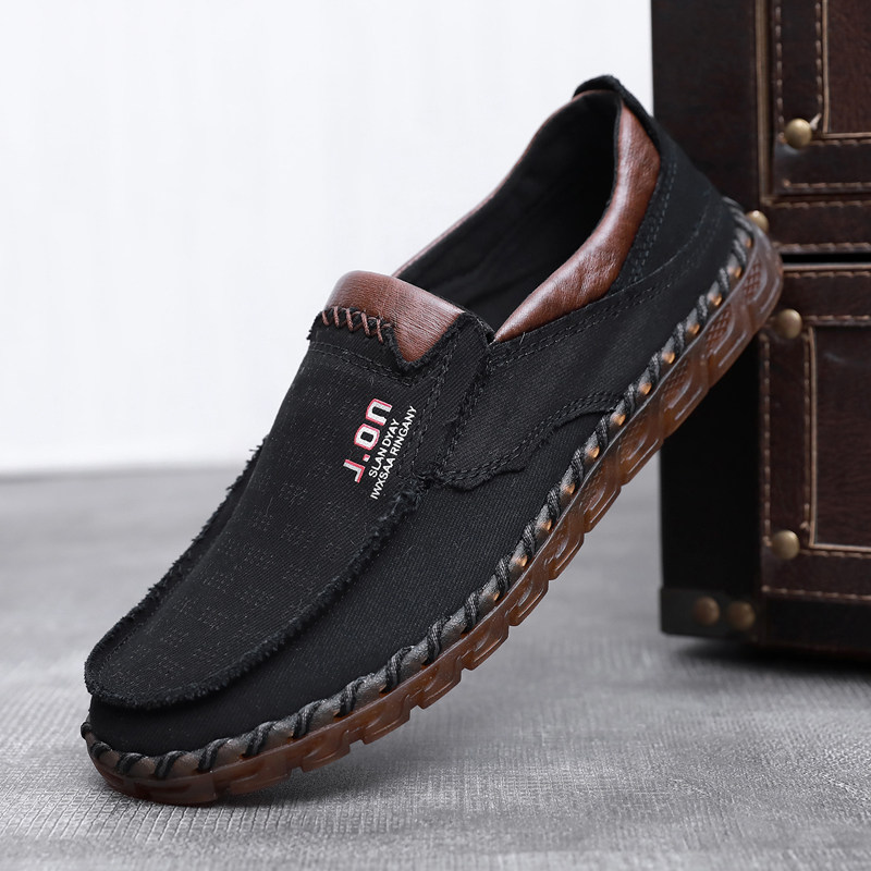 Old Beijing Cloth Shoes Men's Gats Widening Men's Sails Cloth Shoes One Foot Pedal Sloth Shoes Casual Men's Single Shoes Big Size 464748