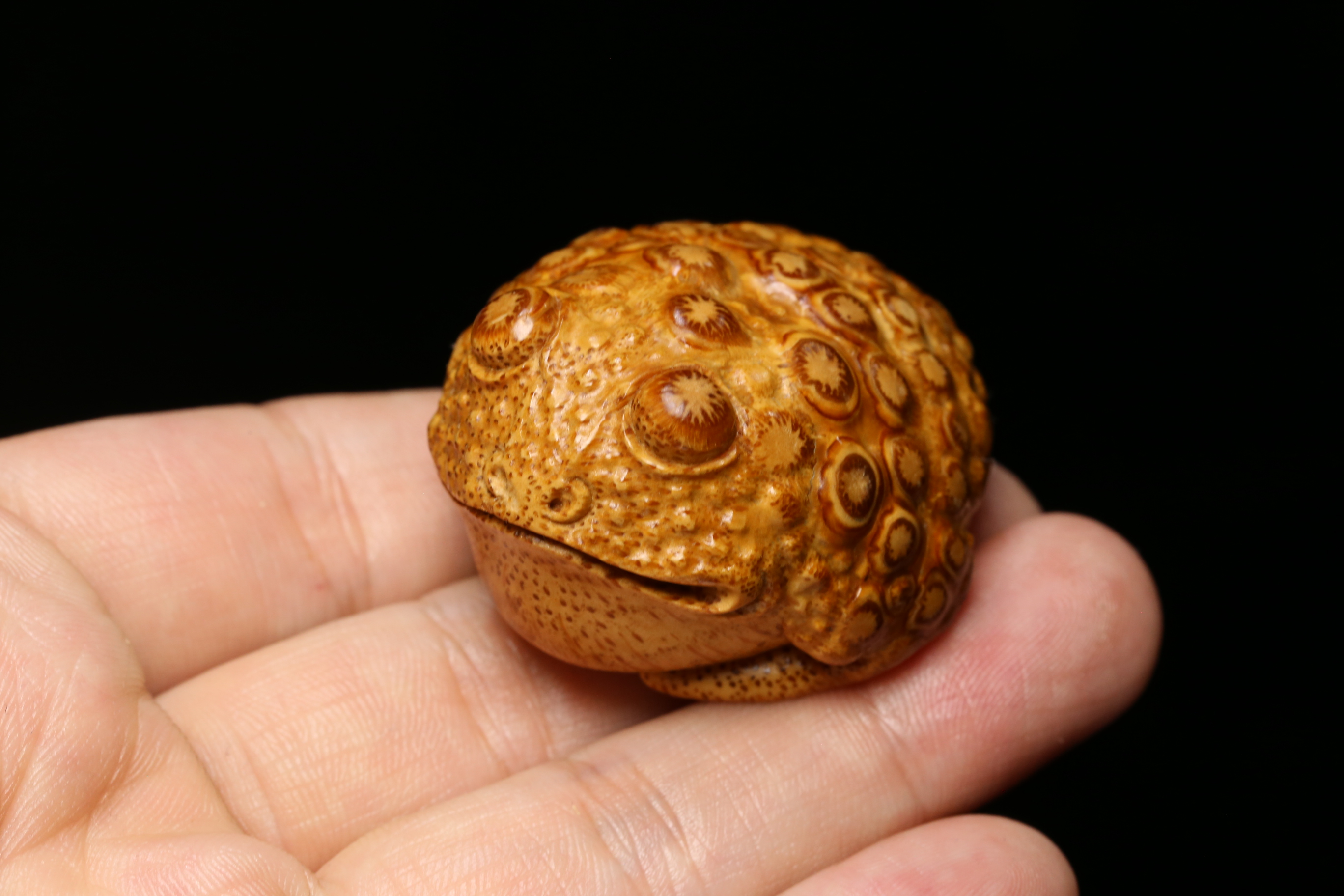 ​​​​​​​Bamboo Carving Golden Toad Frog Toad Boutique Animal Bamboo Root Carving Handle Piece Tea Pet