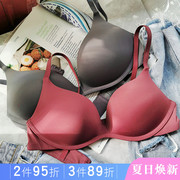 Pháp vòng thép mỏng áo ngực womens nhỏ áo ngực glossless rắn màu sexy girl thoải mái đồ lót sinh viên.