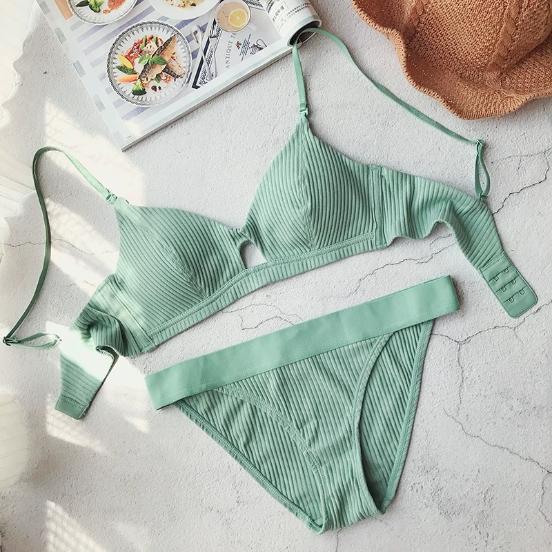 Breast pads, cotton comfortable underwear, ultra thin wireless bra, thin set, french style, simple and elegant design
