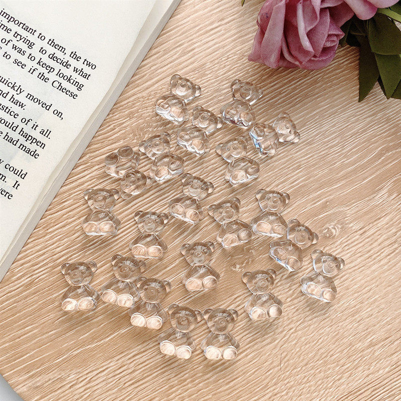 Resin DIY Hairpin Ornament Drip Glue Mobile Phone Protection Shell Transparent Little Bear Accessories Apply Drop Glue Cell Phone Protection Shell Accessories