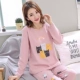 Đồ ngủ nữ mùa thu và mùa đông cotton dài tay mùa xuân và mùa thu có thể được mặc bên ngoài phim hoạt hình mùa xuân nữ kích thước lớn phục vụ nhà phù hợp với nữ yz