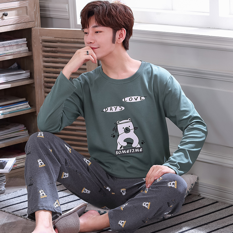 mens mùa xuân và đồ ngủ mùa thu dài sleevecotton thể thao quần áo mens mặc bông nhà mùa thu / mùa đông đang lớn nhà giản dị phù hợp với nam giới.