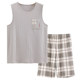 Pyjamas ຜູ້ຊາຍ summer ຝ້າຍບໍລິສຸດຂະຫນາດໃຫຍ່ຂະຫນາດກະທັດຮັດ vest ສອງສິ້ນ suits Korean style loose summer ເຄື່ອງນຸ່ງຫົ່ມເຮືອນສາມາດໃສ່ນອກ