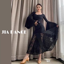 JIA DANCE ballroom dance modern new skirt lace fishbone large swing hip competition adult dance skirt M03