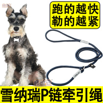 Schnauzer special traction rope P chain goes out to walk the dog explosion-proof dog rope chain adjustable puppy small