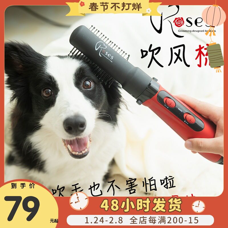 Roses pet hair dryer comb dog cat hair dryer puppy bath law fight border collie hair blower