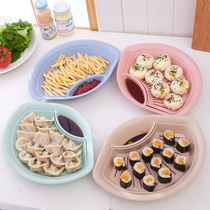 Dumplings drain plate wheat fragrance dumpling plate Drain double plate with vinegar plate to eat dumplings control fruit plate