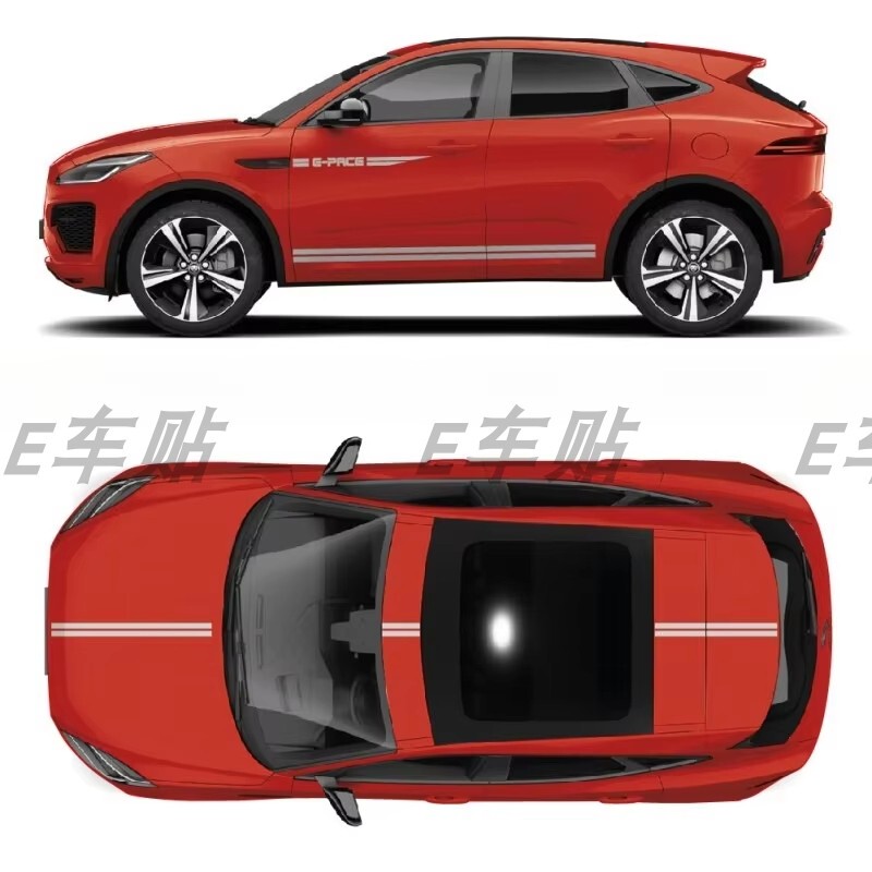 Car Stickers Suitable for Jaguar E-Pace Modified Body Decals, Sport Stripes, Hood and Rear Stickers