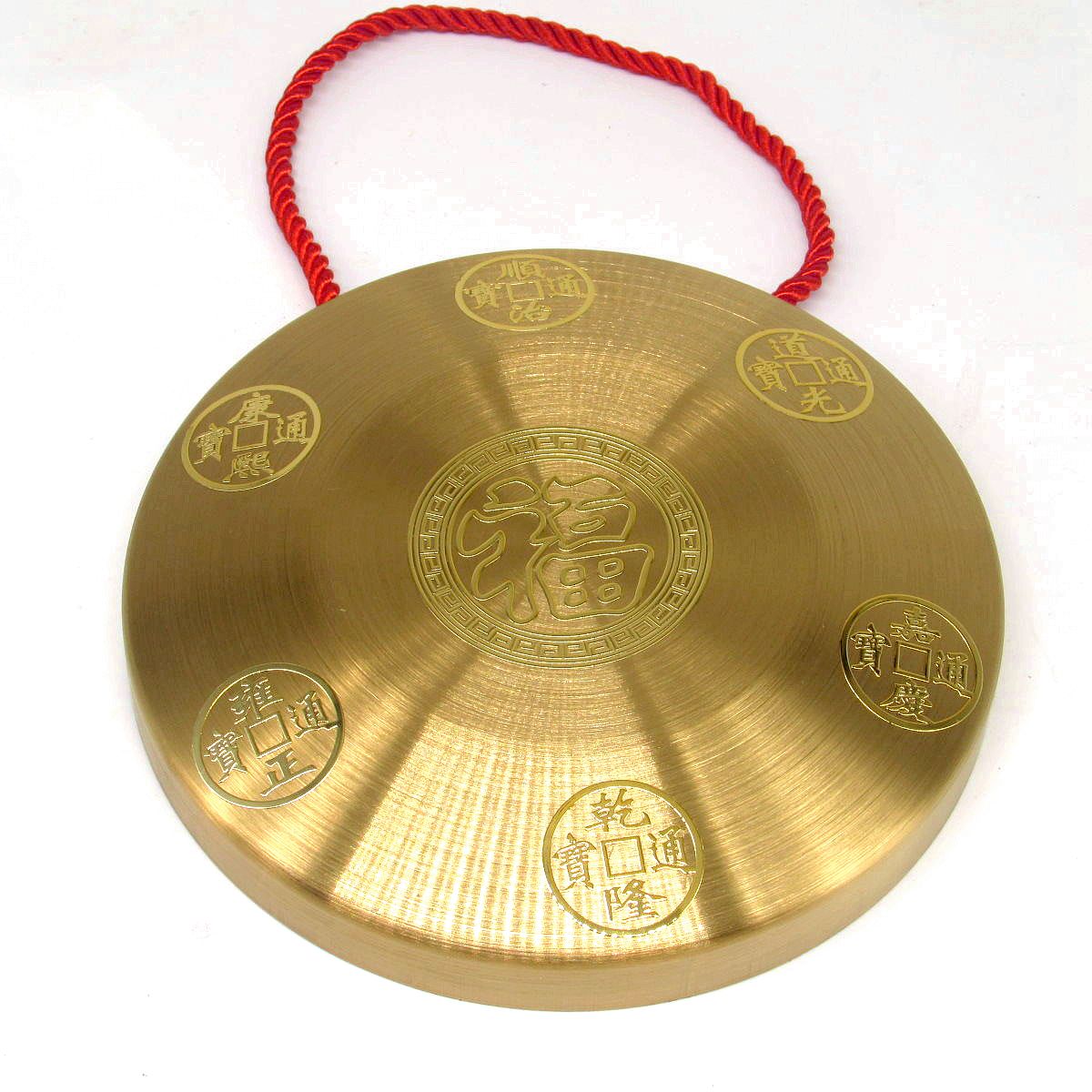 Six God sounding brass or a clangin home decoration brass gong 28cm 18cm Gift Pak Fuk sounding brass or a clangin sent hammer gongs pendant xiao luo