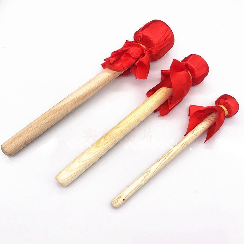 Gong hammer Drum stick large, medium and small 12-inch-24-inch drum stick Big drum hammer gong stick bag red silk gong hammer gong hammer