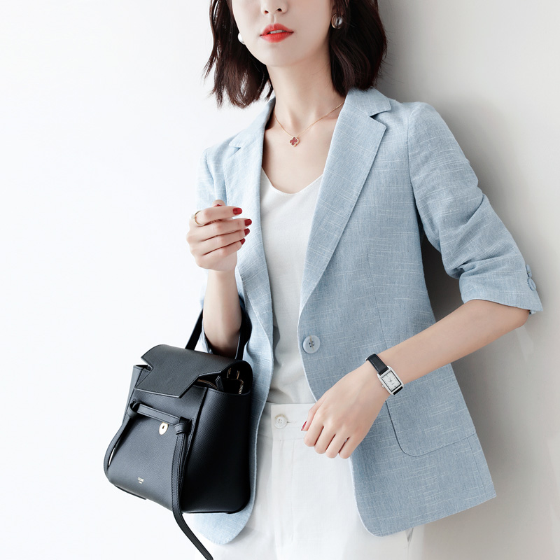 JOLIMENT Linen Suit Jacket Woman 2020 Summer New Inn Wind 50% Sleeveless jacket with small suit