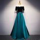 High-end annual meeting evening dress 2022 new blue banquet temperament host stage performance dress bridesmaid dress female