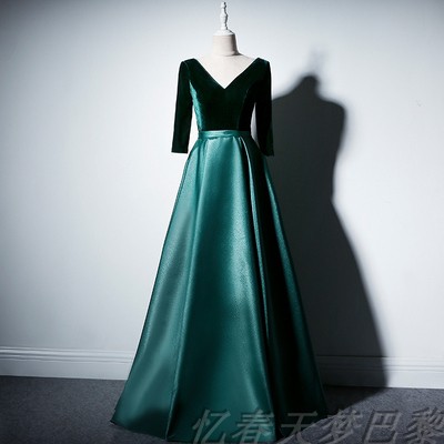 Long fitted winter burgundy evening dress, 2021 collection, long sleeve