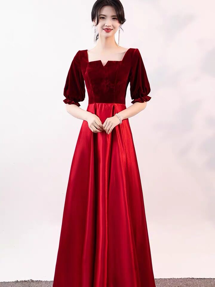 XXL+Burgundy, long, puff sleeves   + $6.59 