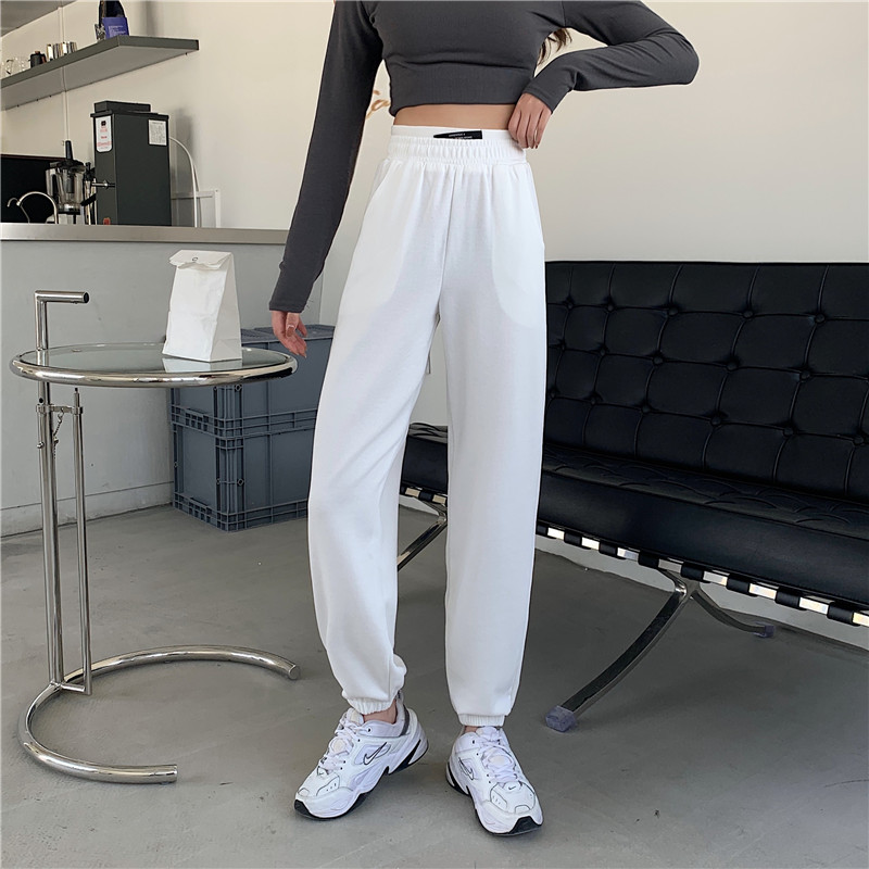 Real shot design of double waist casual pants with high waist and thin Leggings
