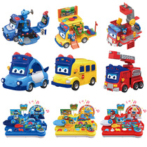 Bangde Toys Six-in-One Childrens Transform Automotive Robot Diamond Fire Police Car Bus